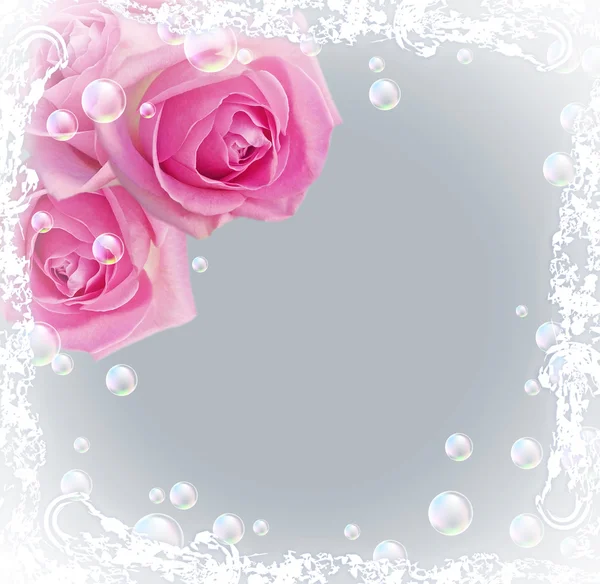 Roses and bubbles — Stock Photo, Image