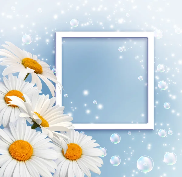 Gänseblümchen und Fotorahmen — Stockfoto