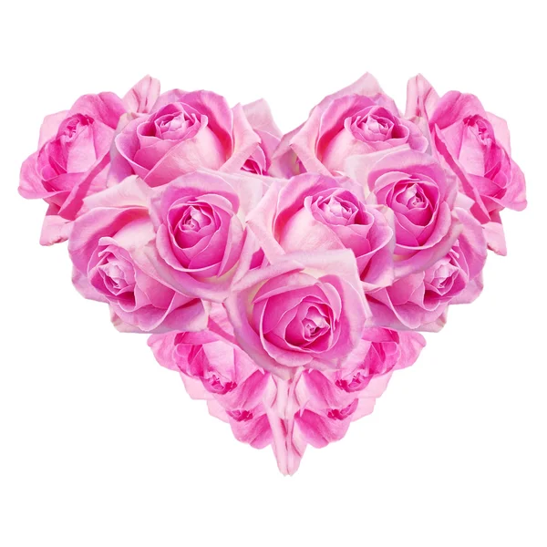 Heart of pink roses — Stock Photo, Image