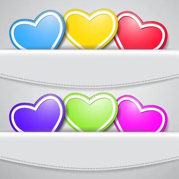 Set of colored hearts — Stock Vector