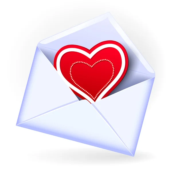 Envelope with valentine heart — Stock Vector