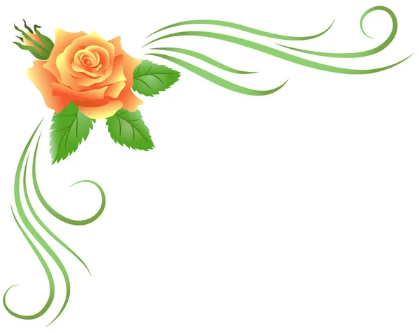 Ornamento floral de esquina — Vector de stock