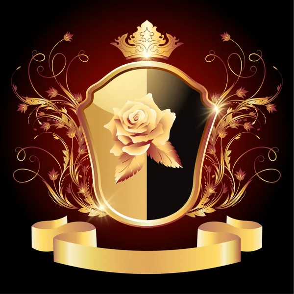 Ortaçağ hanedan kalkan süslü altın süsleme