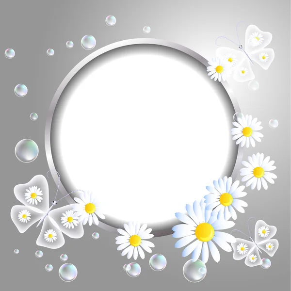 Round frame and daisy — Stock Vector