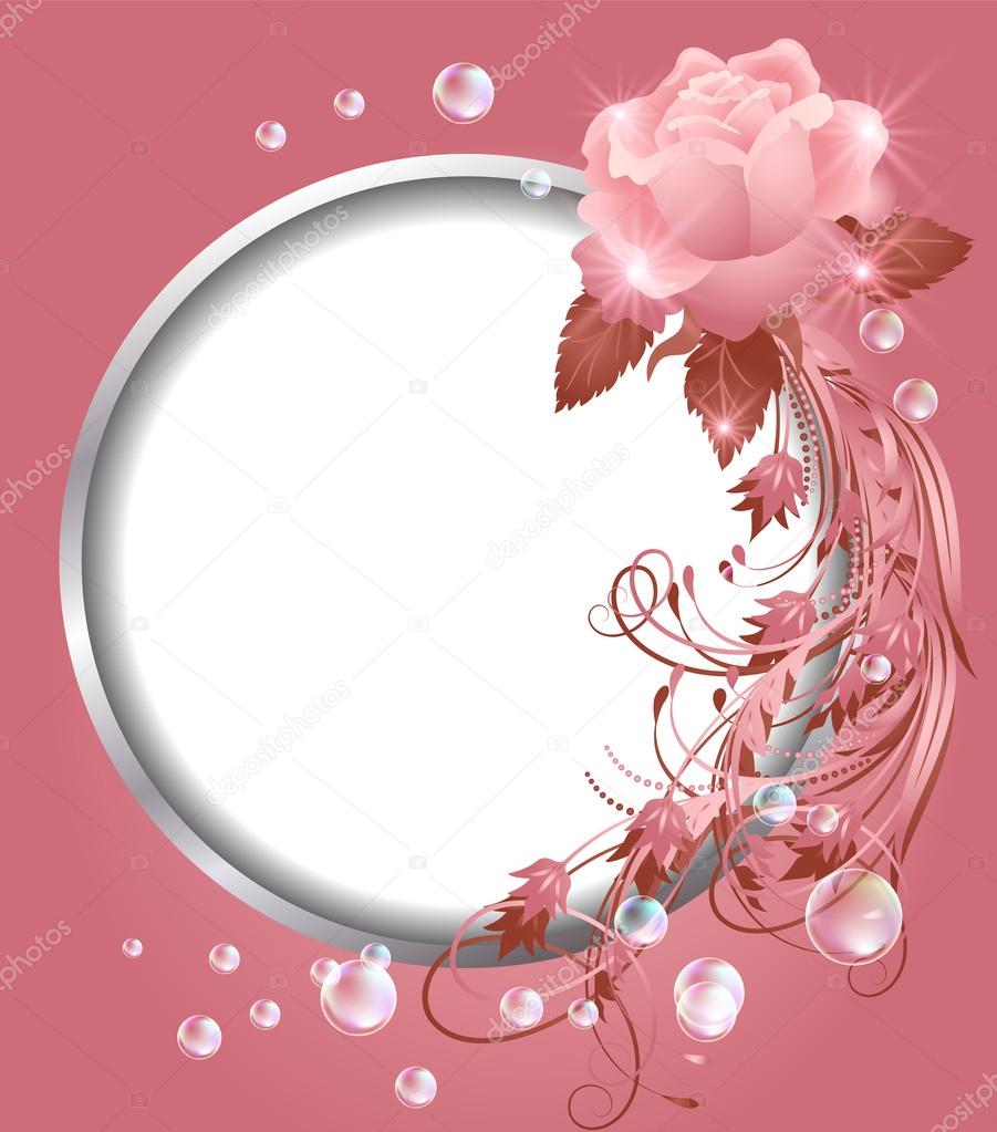 Round frame and rose