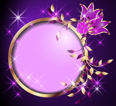 yuvarlak kare ve çiçekler