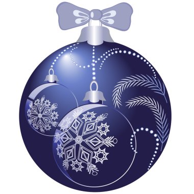 parlak mavi Noel top