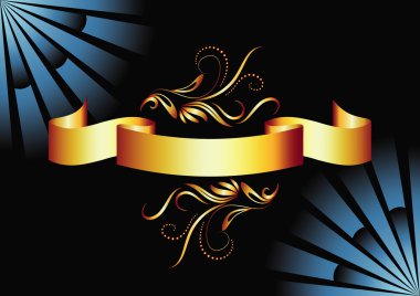 koyu zemin üzerine altın şerit