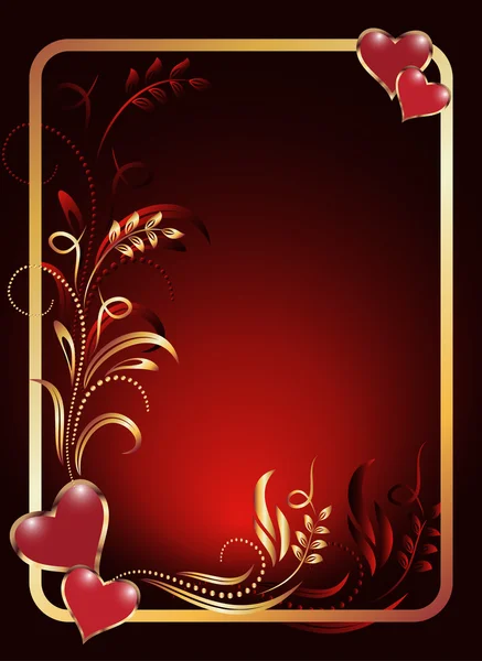 Cartão com corações decorativos — Vetor de Stock
