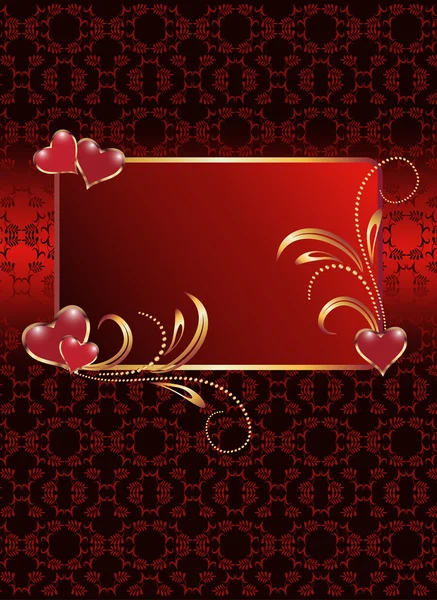 Cartão com corações decorativos — Vetor de Stock