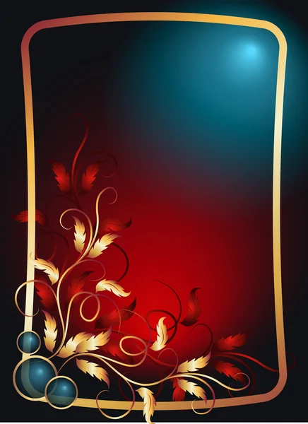 Fond rouge floral abstrait — Image vectorielle