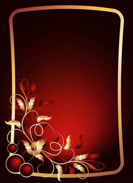 Fondo rojo floral abstracto — Vector de stock