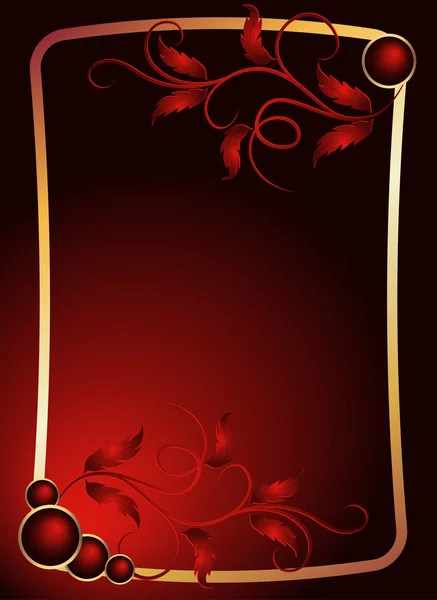 Fond rouge floral abstrait — Image vectorielle
