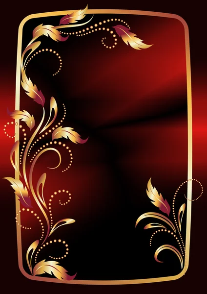 Fondo rojo floral abstracto — Vector de stock