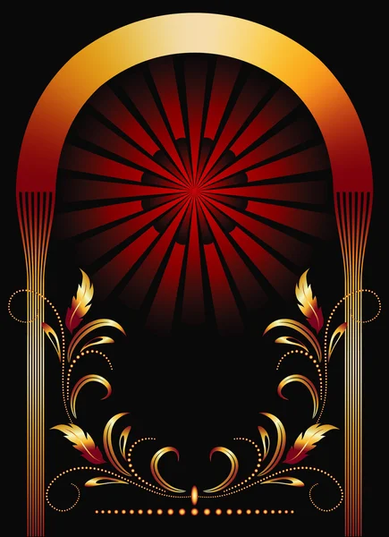 Fondo rojo floral abstracto — Vector de stock