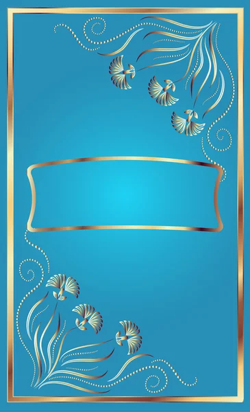 Fondo azul floral abstracto — Vector de stock