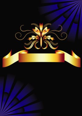 koyu zemin üzerine altın şerit