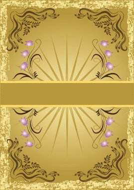 Card in retro style with meadow flower