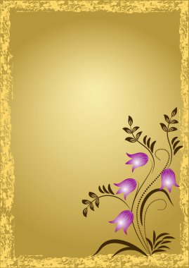 Card in retro style with meadow flower