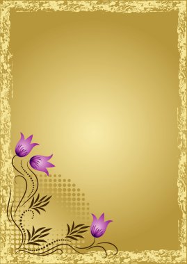 Card in retro style with meadow flower