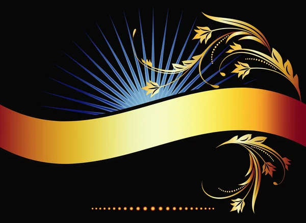 Goldene Schleife auf dunklem Hintergrund — Stockvektor