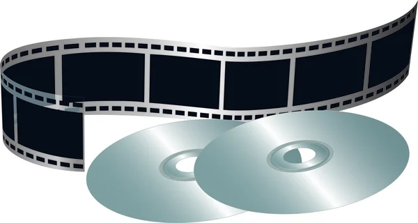 DVD ve film şeridi — Stok Vektör