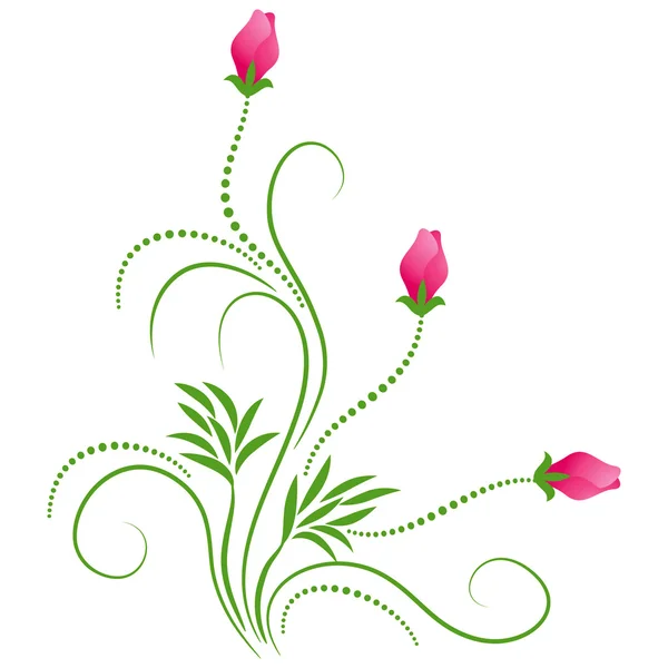 Dekorativa blommor prydnad — Stock vektor