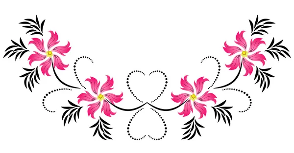 Adorno floral decorativo — Vector de stock