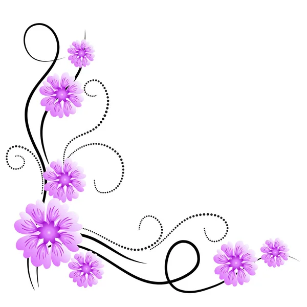 Rincón decorativo ornamento floral — Vector de stock