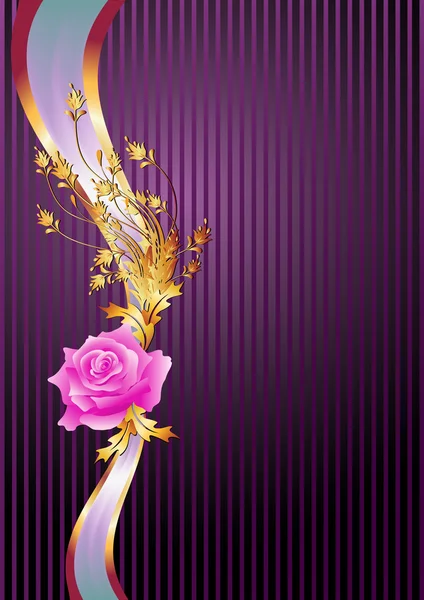 Elegante cinta y rosa — Vector de stock