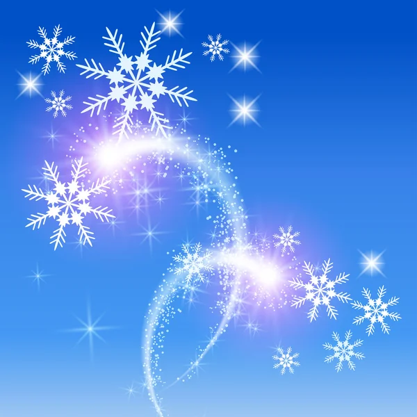 Snowflakes and salute — Stock Vector