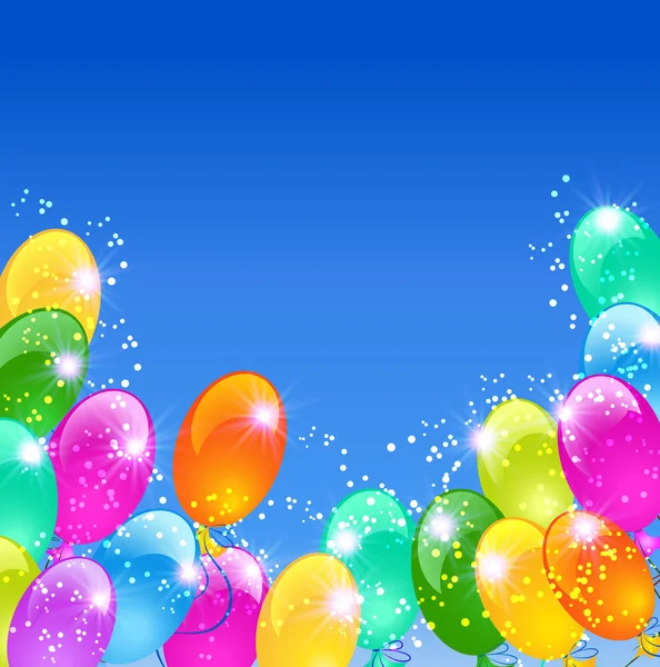 Urlaub Hintergrund mit aufblasbaren Luftballons — Stockvektor