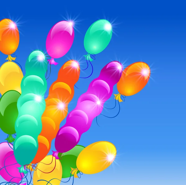 Fondo de vacaciones con globos inflables — Archivo Imágenes Vectoriales