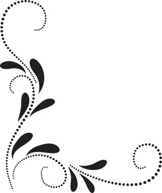 Dekoratif köşe çiçek süsleme