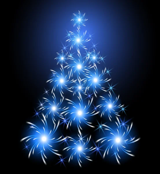 Gloeiende Kerstboom — Stockvector