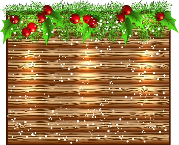 Weihnachtliches Holzschild — Stockvektor