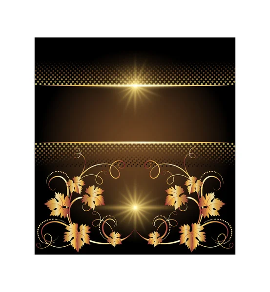 Sterren en gouden wijnstok ornament — Stockvector