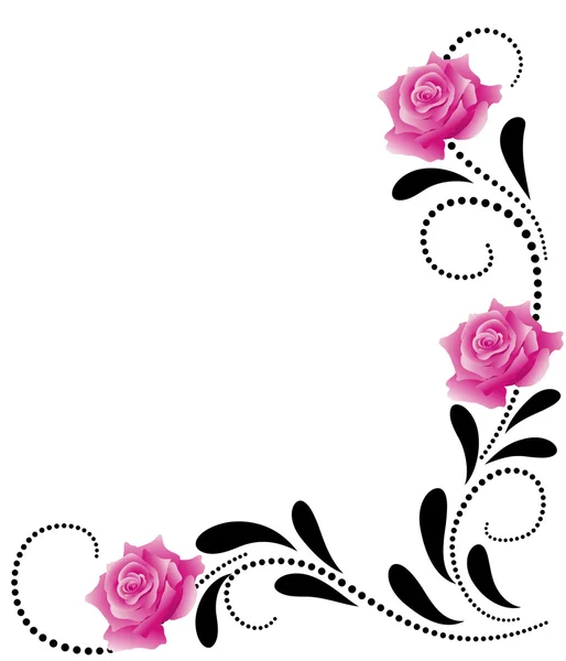 Rogu dekoracyjny ornament kwiatowy — Wektor stockowy