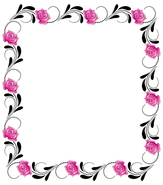 Decorative flowers frame — Stock Vector