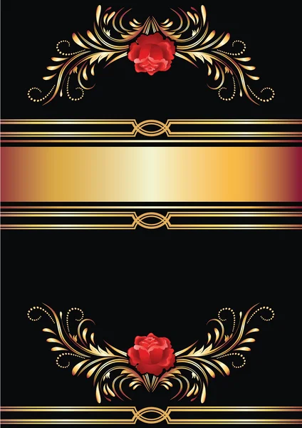 Fundo com ornamento dourado — Vetor de Stock