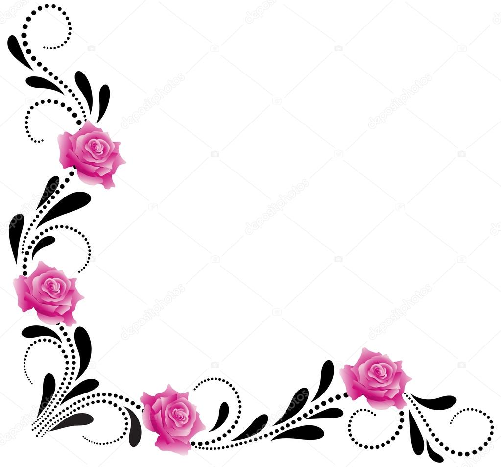 Arabescos Decorativos Para Esquinas - Esquina para imprimir de flores