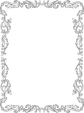 Vintage ornament frame retro tarzı