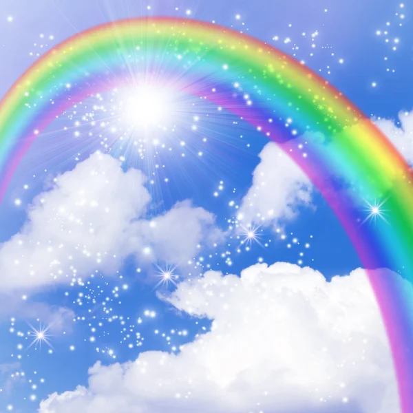 Sun and rainbow — Stock Photo, Image