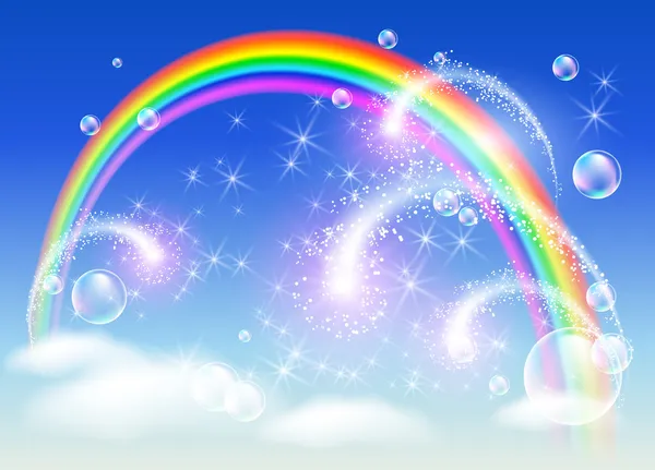 Rainbow och salut — Stock vektor