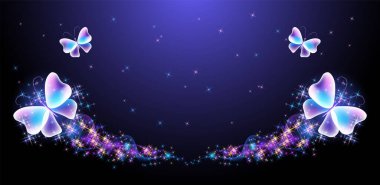 Sihirli kelebekler, fantezi parıltılarıyla, parlak patikalarıyla ve gece karanlığında parlayan yıldızlarıyla.