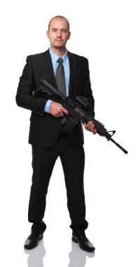 tüfek ile işadamı