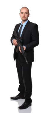 tüfek ile işadamı