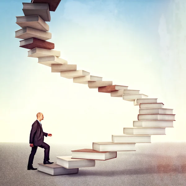 Book stair and man — Stock Photo, Image