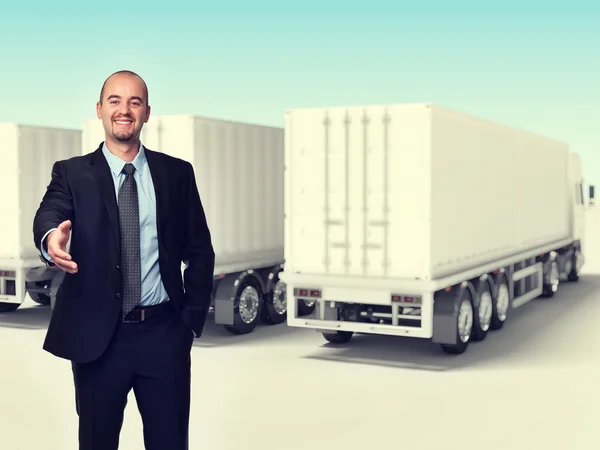 Uomo e camion — Foto Stock