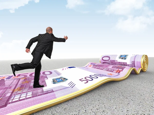 Run on money carpet — Stock Photo, Image